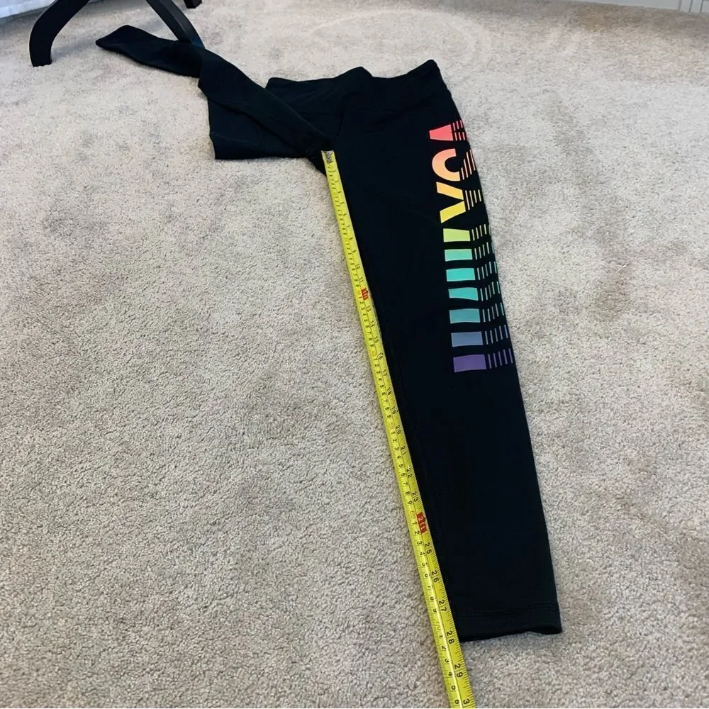 Victoria’s Secret VSX Black multicoloured rainbow vertical logo gym leggings XS